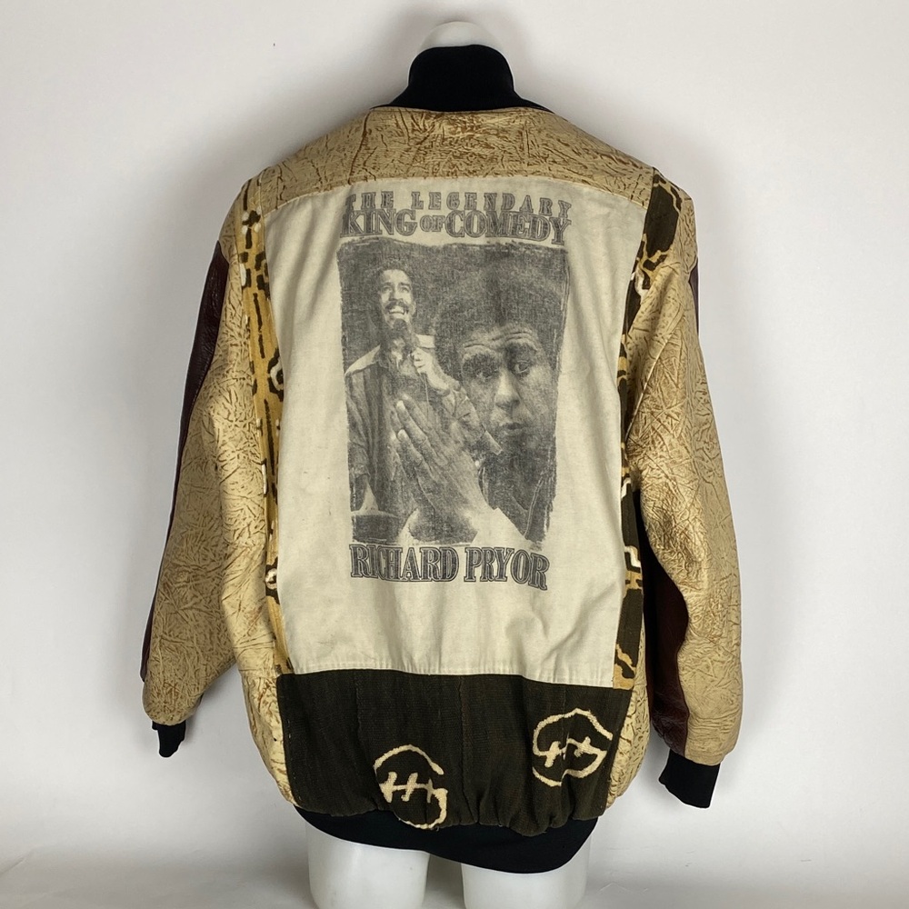 Rare VTG Richard Pryor The Legendary King Of Comedy Leather/ Canvas Jacket XXL